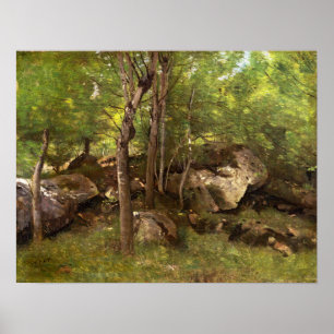 Póster Corot - Rocas En El Bosque De Fontainebleau 1860