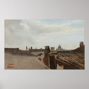 Póster Corot - Roma Vista Desde La Ventana 1825