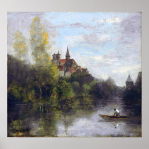 Póster Corot - Semur, Catedral Vista De Armançon