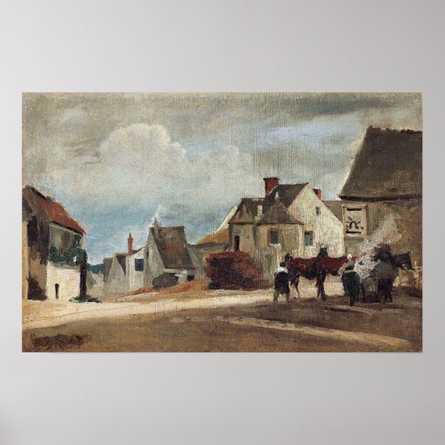 Póster Corot - Vista De Mantes Le Marechal-Ferrant (Frente)