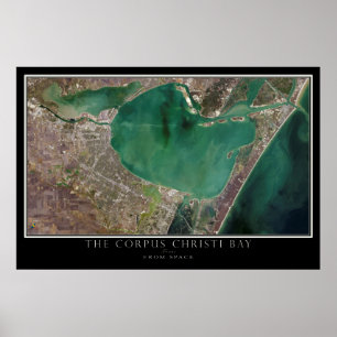 Póster Corpus Christi Bay Texas desde el mapa del satélit
