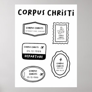 Póster Corpus Christi - Colección de sellos de viaje