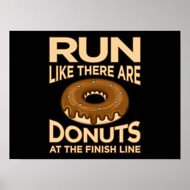 Póster Corre Como Si Hubieran Donuts Corriendo En Maratón (Frente)