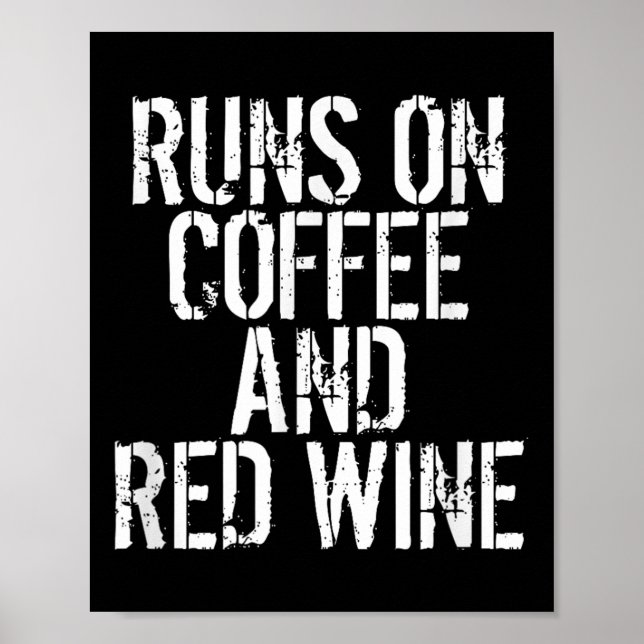 Póster Corre En Café Y Vino Rojo (Frente)