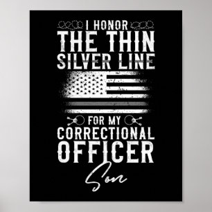 Póster Correctional Officer I Honor The Thin Silver Line