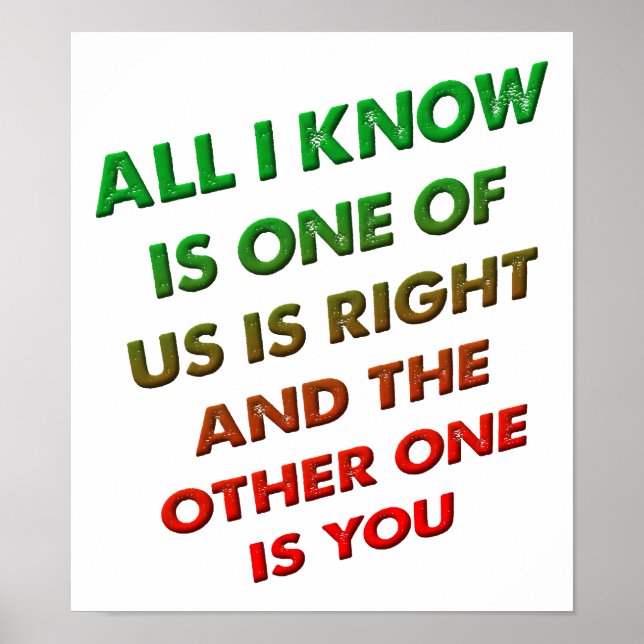 Póster Correcto y gracioso Poster (Frente)