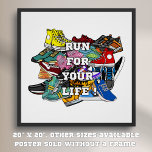 Póster Corredor de arte pop audaz<br><div class="desc">"Bold Pop Art Runner Jogger" es un diseño sorprendente que presenta un vibrante collage de zapatillas de colores audaces y dinámicos. Inspirada en la estética moderna del arte pop, es ideal para corredores, entusiastas de las zapatillas y amantes del arte contemporáneo. Este diseño es perfecto para camisetas, accesorios, decoración casera...</div>