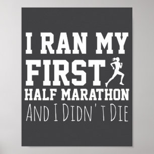 Póster Corredor de media maratón 1er divertido corriendo 