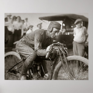 Póster Corredor de Motocicleta, 1922. Foto Antigua