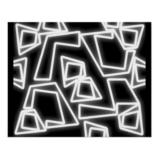 Póster Corredor de rejilla de neón (Anverso)