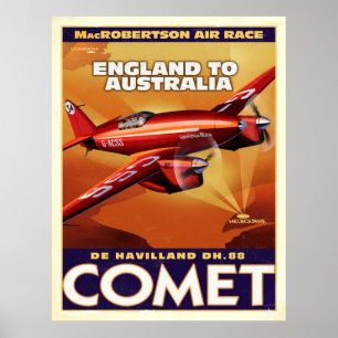 Póster corredor del aire del cometa del deHavelland DH88