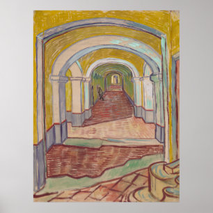 Póster Corredor en el asilo de Vincent Van Gogh