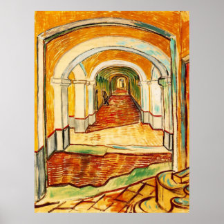 Póster Corredor en el asilo de Vincent van Gogh