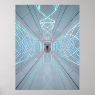 Póster Corredor Tecnológico de Luz de Neón