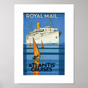 Póster Correo Real "Cruceros Atlantis"