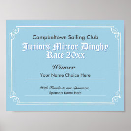 Póster Correos de certificado del ganador de la competici