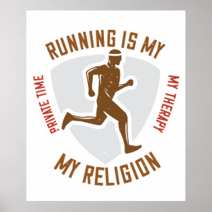 Póster Correr - Correr es terapia y religión