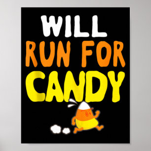 Póster Correrá Por Caramelo Corredor Divertido De Hallowe