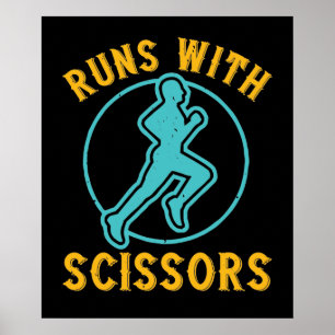 Póster Corriendo - Corre con tijeras