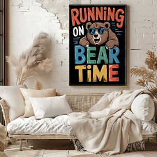 Póster Corriendo en el Ilustracion del tiempo del oso
