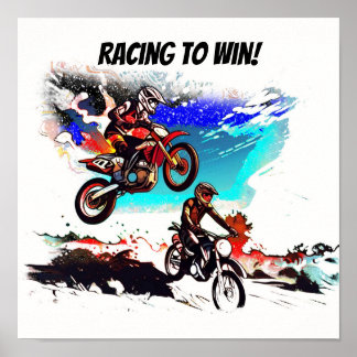 Póster Corriendo para ganar - Pilotos de Motocross