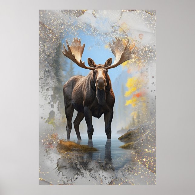 Póster *~* Corriente de naturaleza AP49 Purpurina de Bosq (Frente)