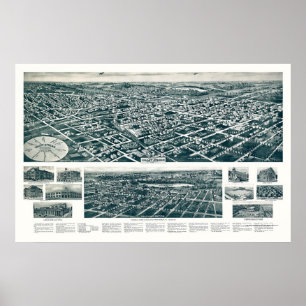 Póster Corriente del valle, mapa panorámico de NY - 1924