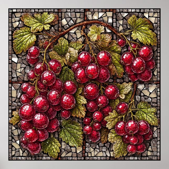 Póster Corriente en mosaico con elementos artísticos natu (Frente)