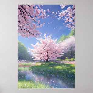 Póster Corriente majestuosa de Sakura