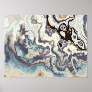 Póster Corrientes abstractas de piedra de mármol etéreo