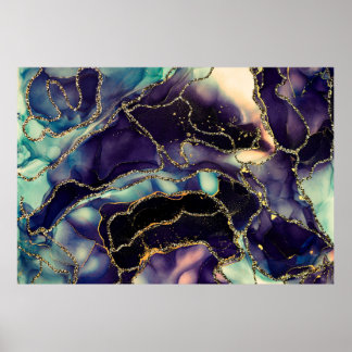 Póster Corrientes de tonalidades translúcidas, nadando me