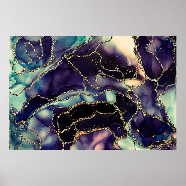 Póster Corrientes de tonalidades translúcidas, nadando me (Frente)