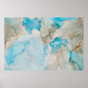 Póster Corrientes de tonalidades translúcidas, nadando me