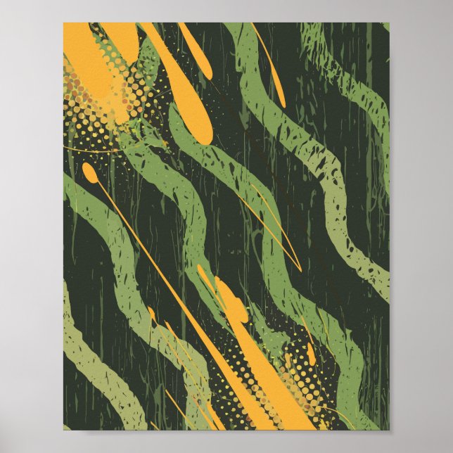 Póster Corrientes Doradas en las Profundidades Verdes (Frente)