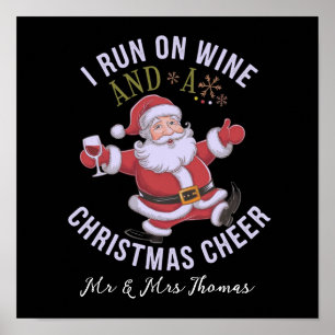 Póster Corro con vino y alegría navideña