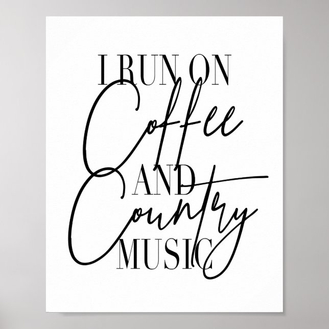 Póster Corro en café y música country (Frente)