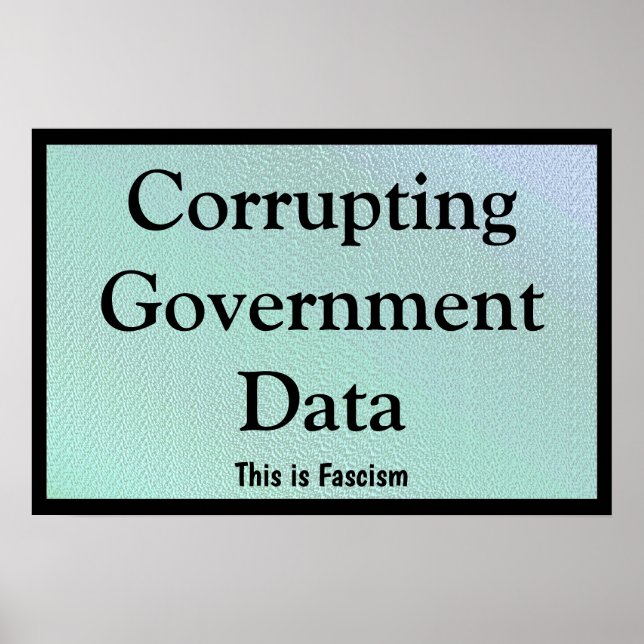 Póster Corrupción de datos gubernamentales (Frente)