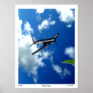 Póster Corsair del Pacífico sobre Saipan.