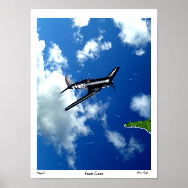 Póster Corsair del Pacífico sobre Saipan. (Frente)