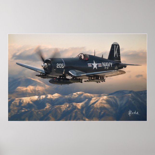 Póster Corsair y las montañas (Frente)