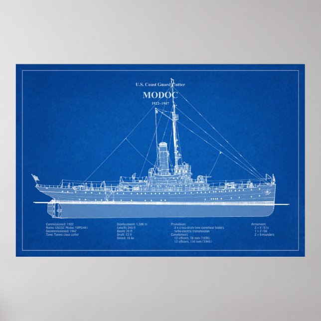 Póster Cortador de la USCG Modoc wpg-46 - ABD (Frente)
