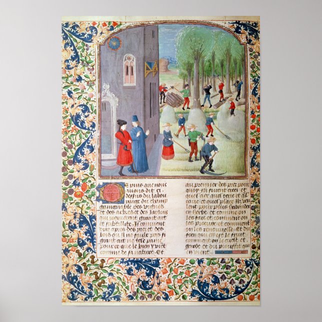 Póster Cortar árboles y cosechar (Frente)