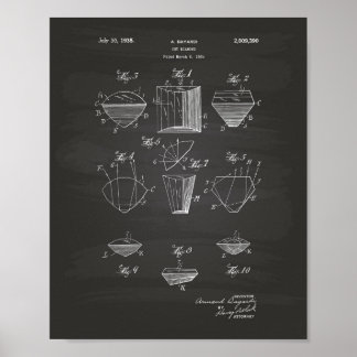Póster Cortar Diamante 1935 Patent Art Chalkboard