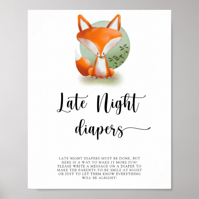 Póster Cortar Fox \ Juego de pañales nocturnos (Frente)