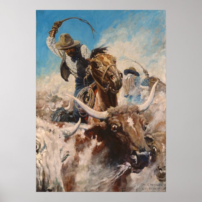 Póster Cortar por Newell Convers Wyeth (Frente)