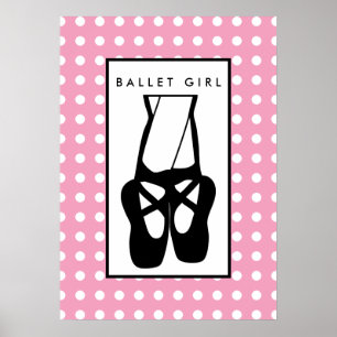 Póster Cortas zapatillas de ballet negro en punta
