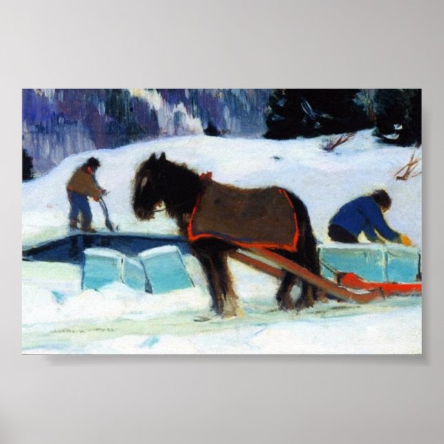 Póster Corte de hielo, Clarence Gagnon (Frente)