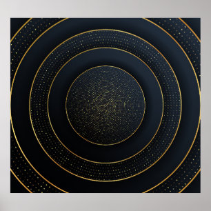 Póster Corte de papel de lujo: Gradiente dorado.