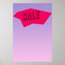 Póster Corte de papel de Rótulo de venta al estilo zine d