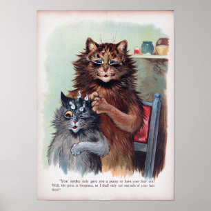 Póster Corte de pelo de gato, Louis Wain